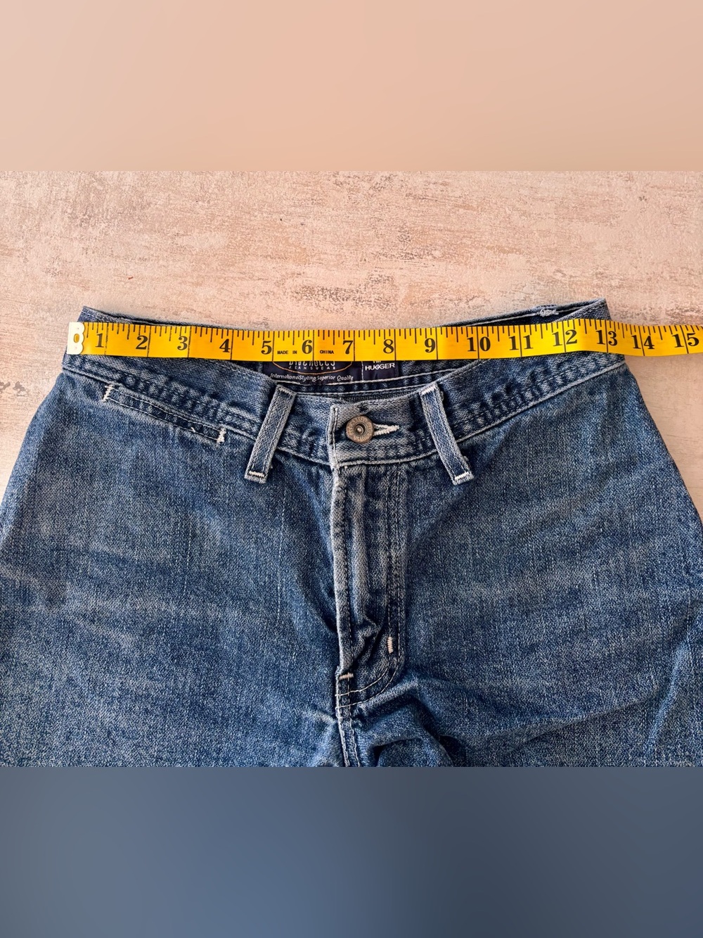 Bluenotes Hip Hugger Dark Wash Frayed Hem Denim Shorts - Picture 3 of 6